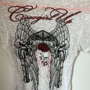 Cowgirl Up - Vneck T-shirt, size small